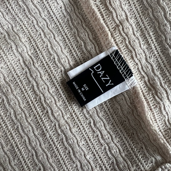 Women's Cream Cardigan Sweater - Picture 3 of 3